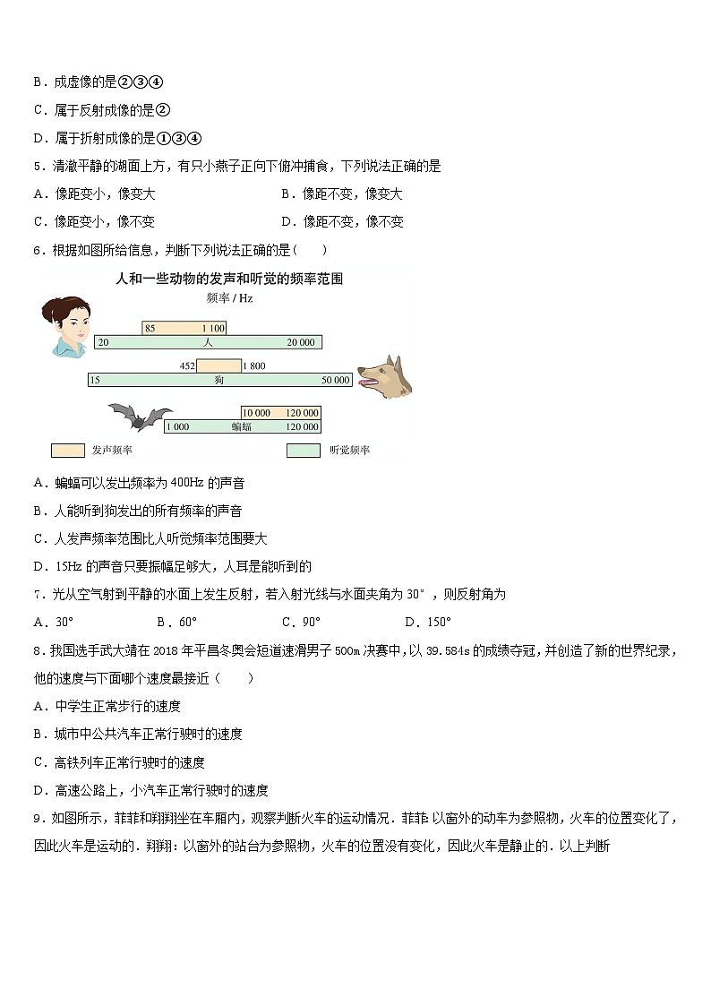 2023-2024学年海南省民族中学物理八上期末教学质量检测模拟试题含答案02
