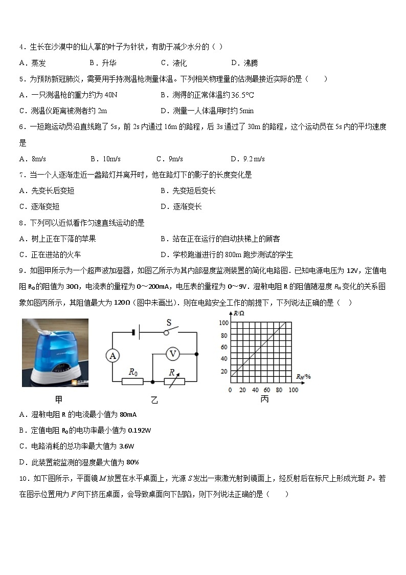 2023-2024学年深圳龙文八年级物理第一学期期末复习检测模拟试题含答案第2页