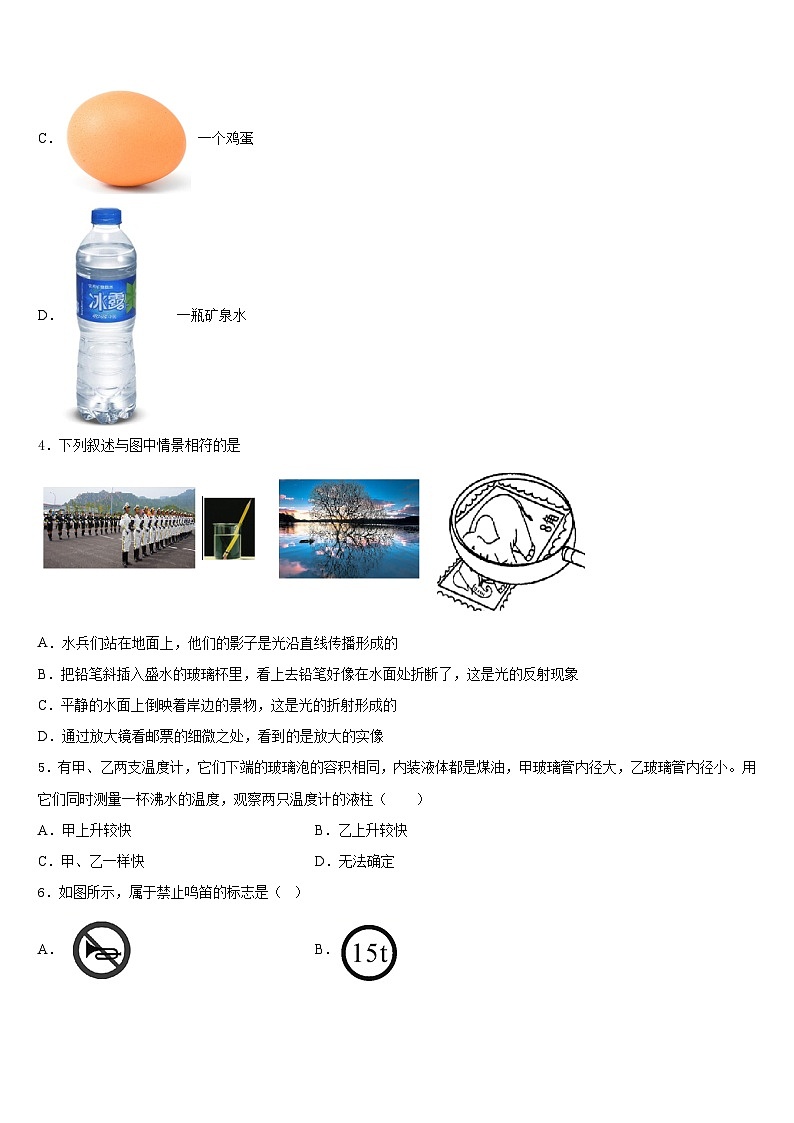 2023-2024学年湖北省枝江市九校八上物理期末复习检测试题含答案第2页
