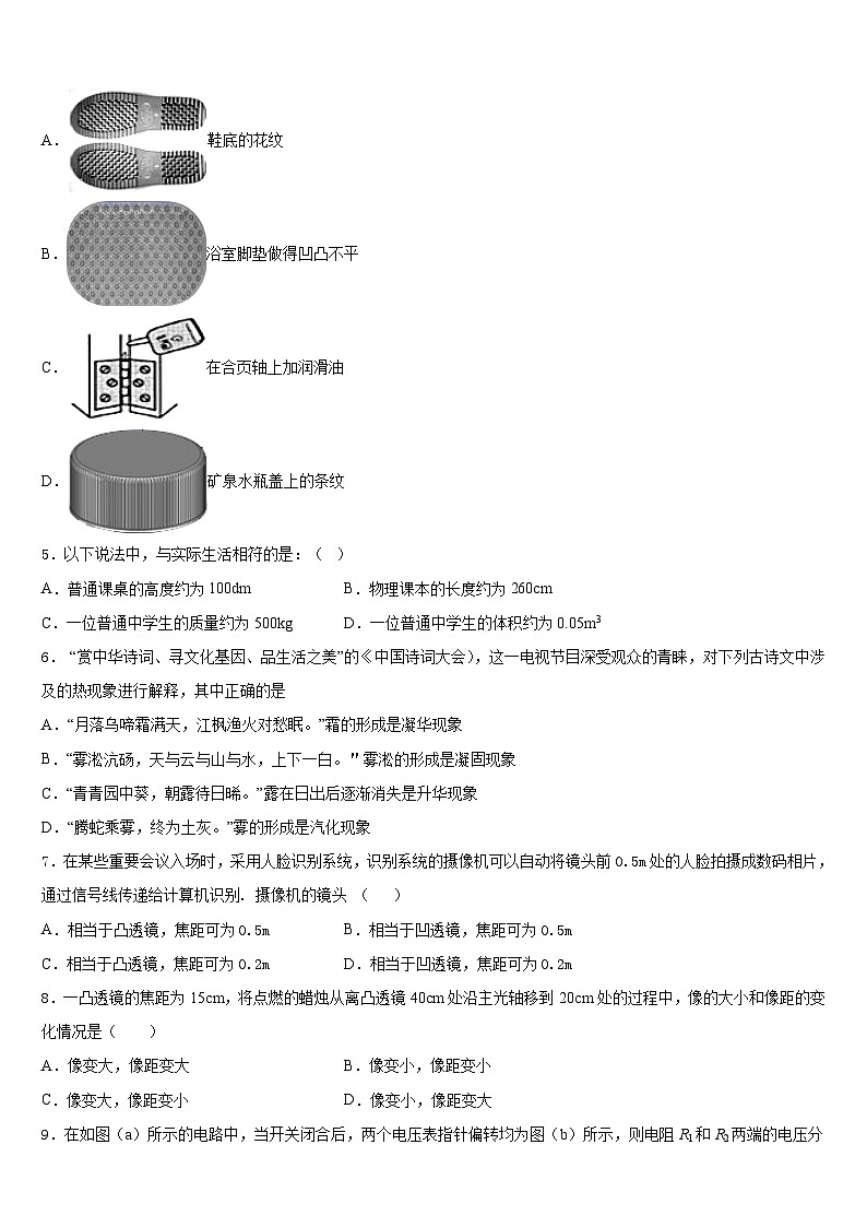 2023-2024学年湖北省枣阳市鹿头镇初级中学八上物理期末监测模拟试题含答案第2页