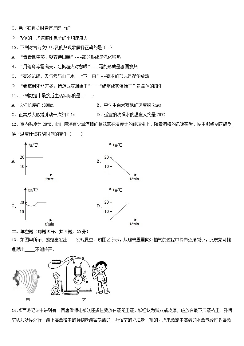 2023-2024学年湖北省枣阳市实验中学八上物理期末检测试题含答案第3页