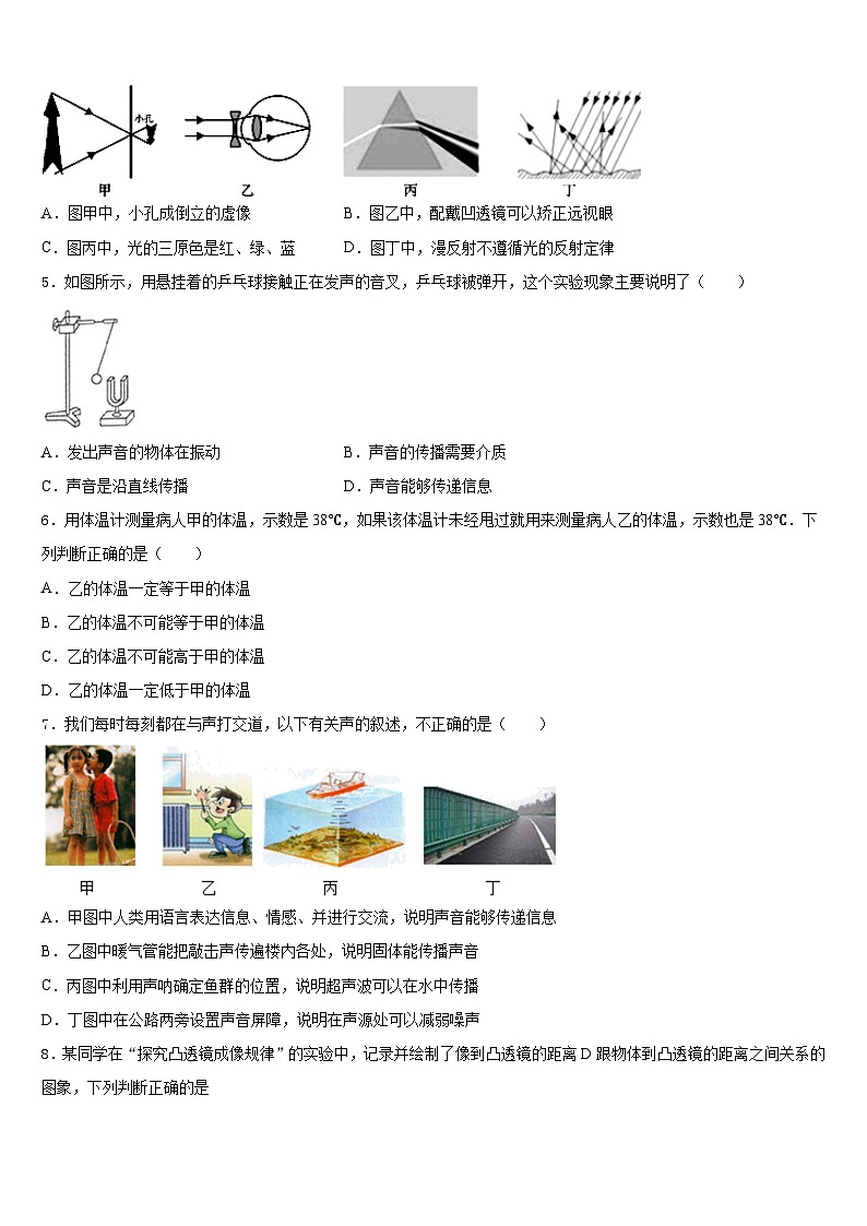 2023-2024学年湖北省宜昌市夷陵区东湖初级中学物理八年级第一学期期末教学质量检测试题含答案第2页