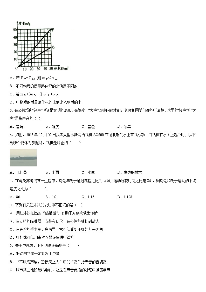 2023-2024学年湖北省省直辖县物理八上期末综合测试试题含答案第2页