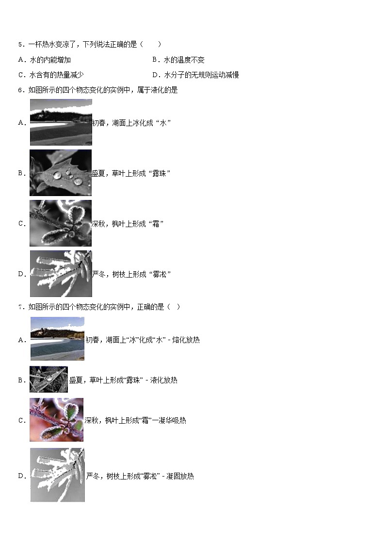 2023-2024学年湖南省长沙市广益中学物理八年级第一学期期末达标检测试题含答案第2页