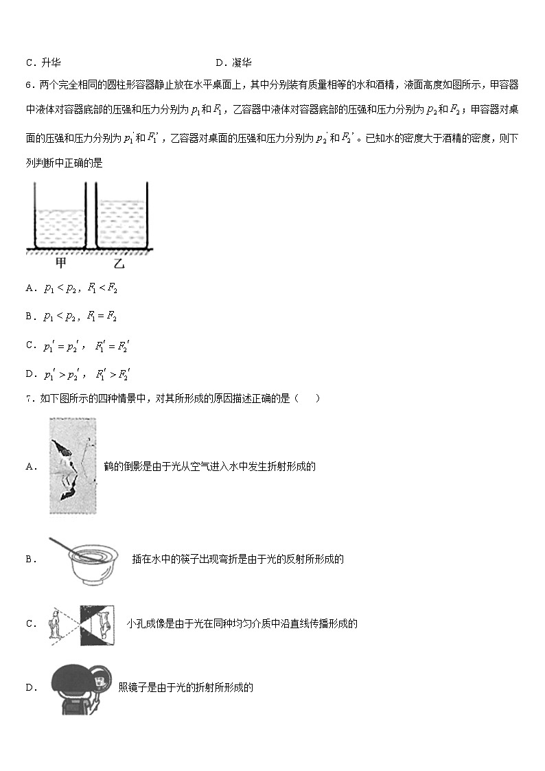 2023-2024学年江苏省连云港市海州区物理八上期末学业水平测试模拟试题含答案第2页