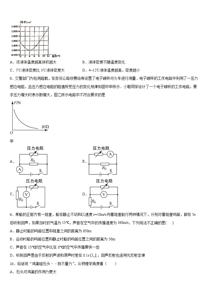 2023-2024学年江苏省苏州市平江中学八年级物理第一学期期末学业水平测试模拟试题含答案第3页