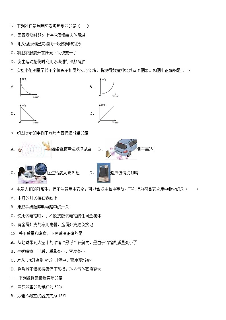 2023-2024学年河南省洛阳洛宁县联考八年级物理第一学期期末学业水平测试模拟试题含答案第2页