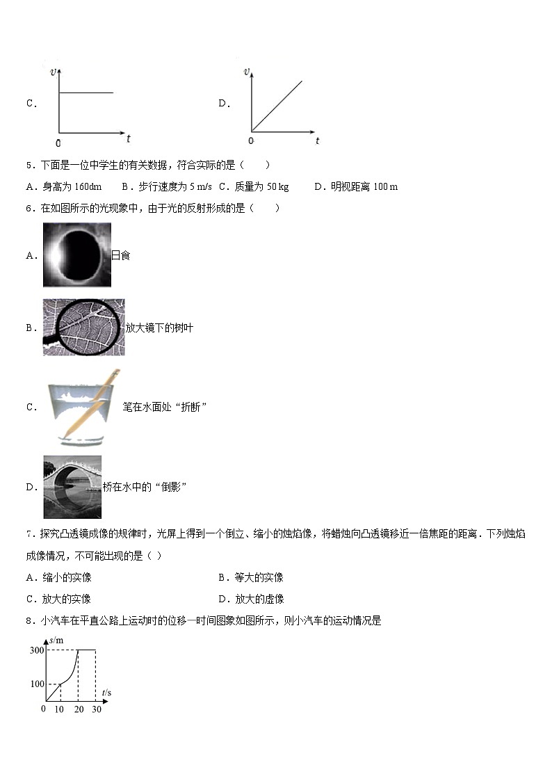 2023-2024学年海南省临高县临高中学八上物理期末复习检测试题含答案02