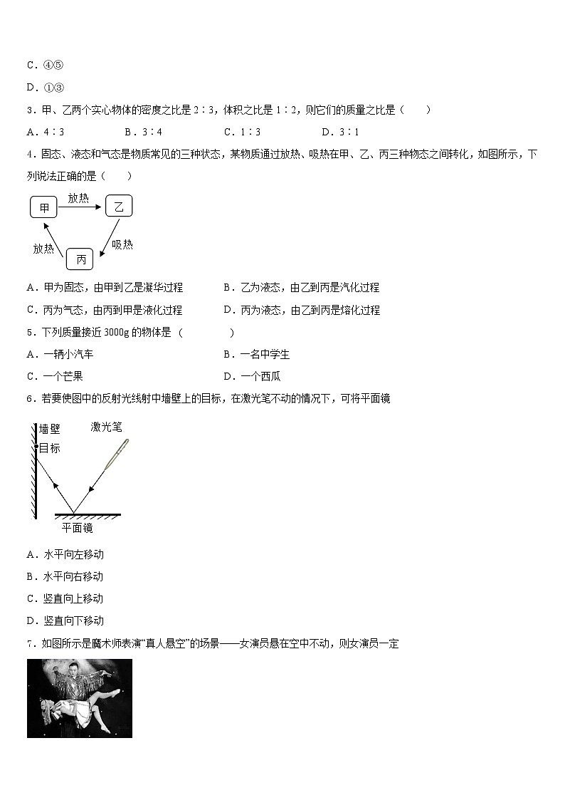 2023-2024學年湖北恩施白楊八上物理期末學業(yè)水平測試模擬試題含答案第2頁