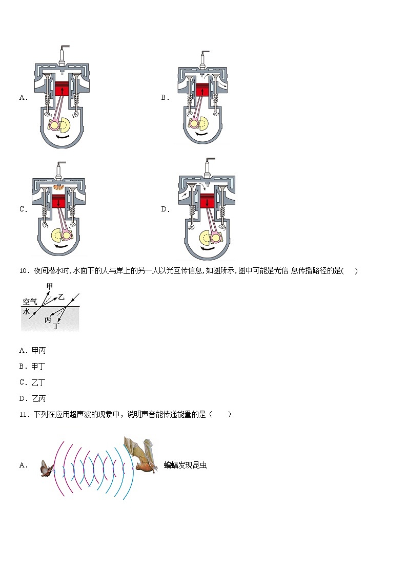 2023-2024学年湖南省长沙青竹湖湘一外国语学校八上物理期末学业水平测试模拟试题含答案第3页