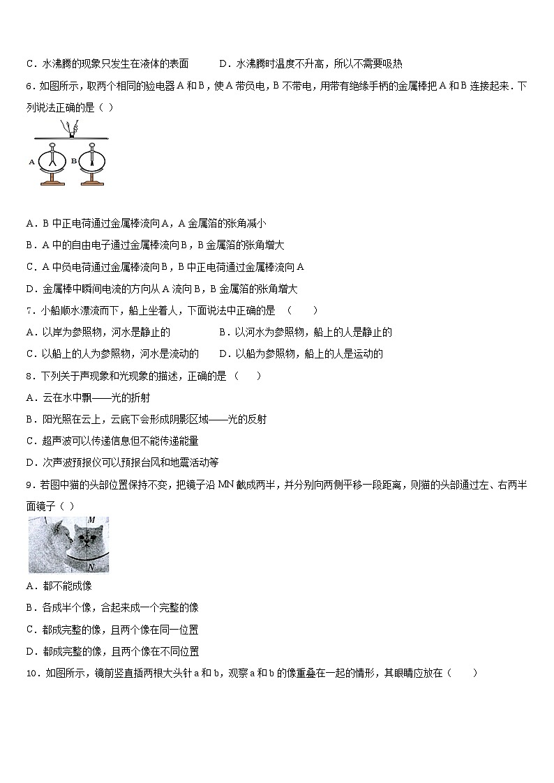 2023-2024學(xué)年甘南市重點中學(xué)八年級物理第一學(xué)期期末學(xué)業(yè)水平測試試題含答案第2頁