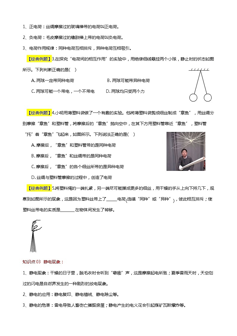 7.2 靜電現(xiàn)象(分層練習(xí)) 2023-2024學(xué)年八年級物理下冊同步精品課堂(蘇科版)第2頁
