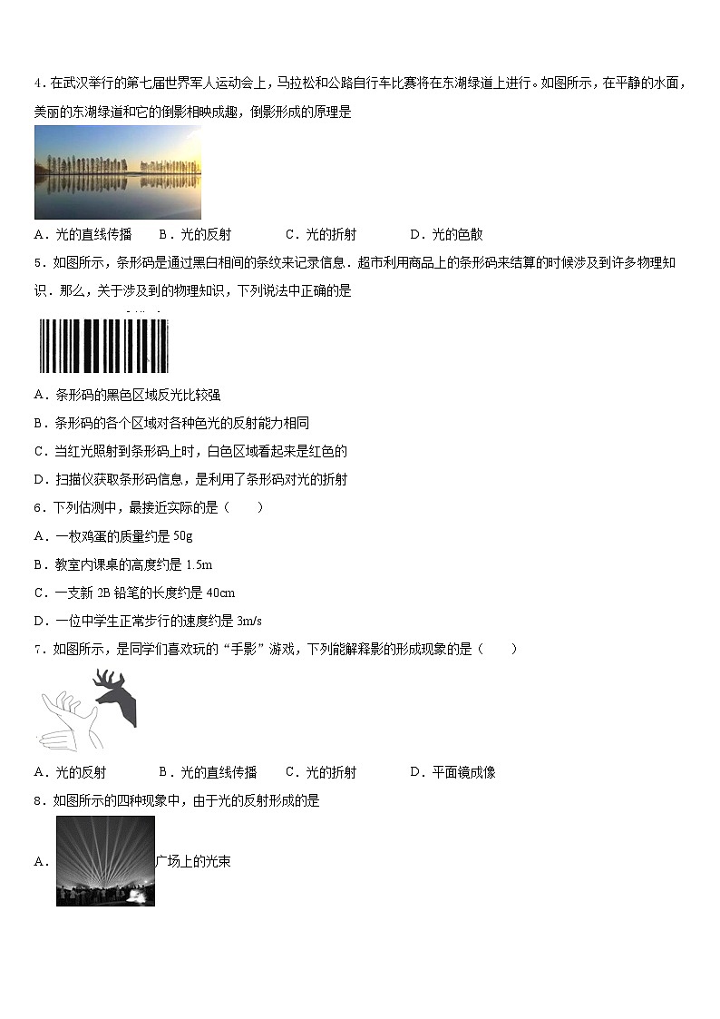 亳州市重点中学2023-2024学年物理八年级第一学期期末联考试题含答案第2页
