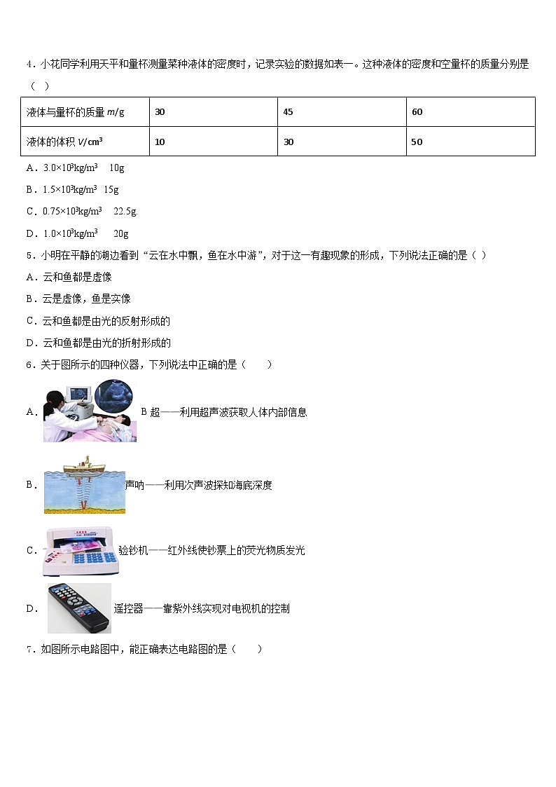 北京清华大附属中学2023-2024学年八年级物理第一学期期末达标检测模拟试题含答案第2页