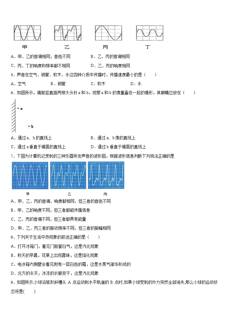 吉林省长春市第157中学2023-2024学年物理八年级第一学期期末综合测试试题含答案第2页
