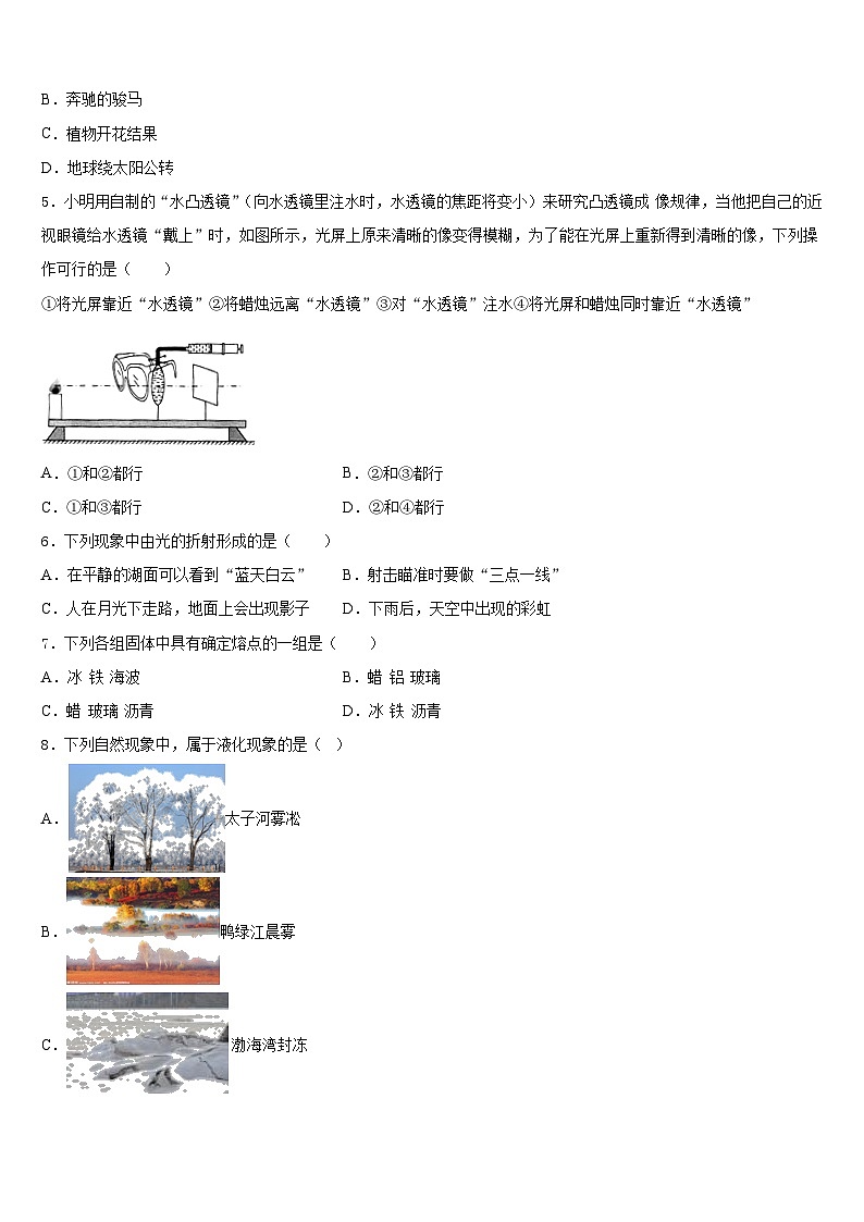 吉林省长春市第四十八中学2023-2024学年物理八上期末统考模拟试题含答案第2页