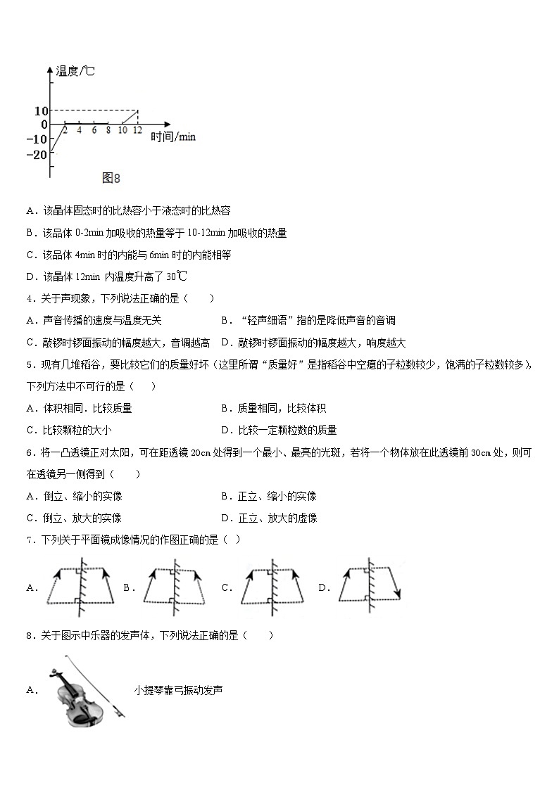 四川省巴中學(xué)市通江縣2023-2024學(xué)年八年級(jí)物理第一學(xué)期期末學(xué)業(yè)質(zhì)量監(jiān)測(cè)試題含答案第2頁(yè)