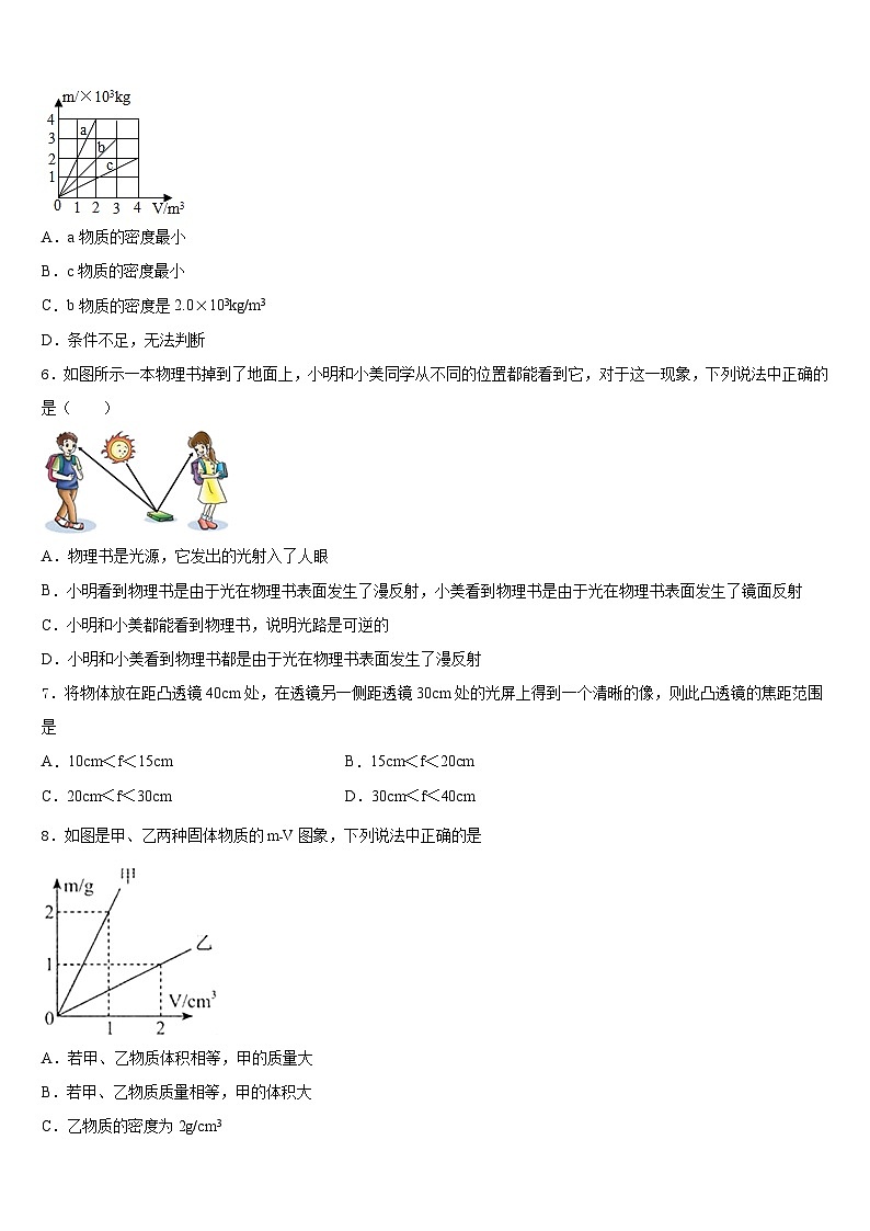 四川省成都市温江区2023-2024学年八上物理期末经典模拟试题含答案第2页