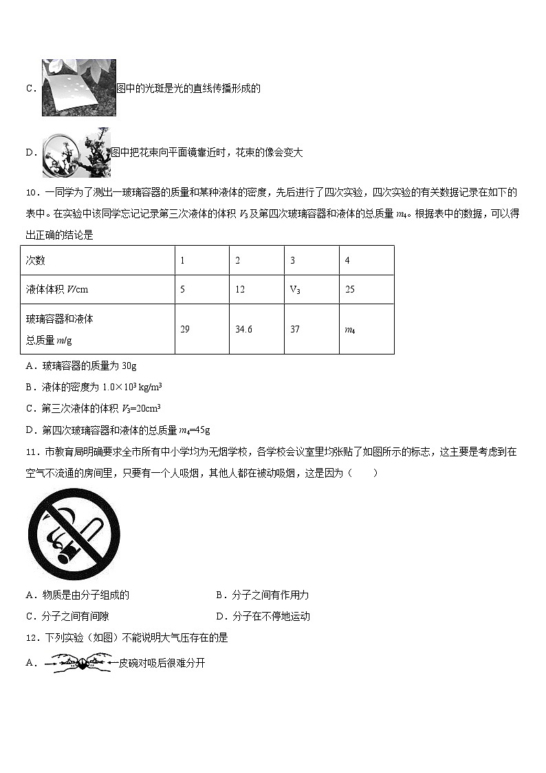 四川省华蓥市第一中学2023-2024学年八上物理期末检测模拟试题含答案第3页