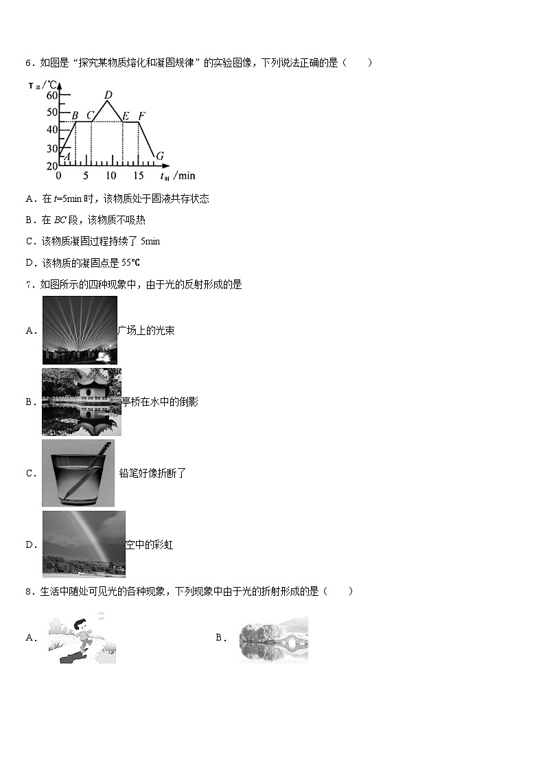 天津市部分區(qū)2023-2024學(xué)年物理八年級(jí)第一學(xué)期期末復(fù)習(xí)檢測(cè)模擬試題含答案第2頁(yè)