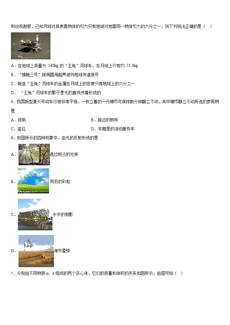 天津市部分區(qū)2023-2024學(xué)年八年級物理第一學(xué)期期末檢測模擬試題含答案第2頁
