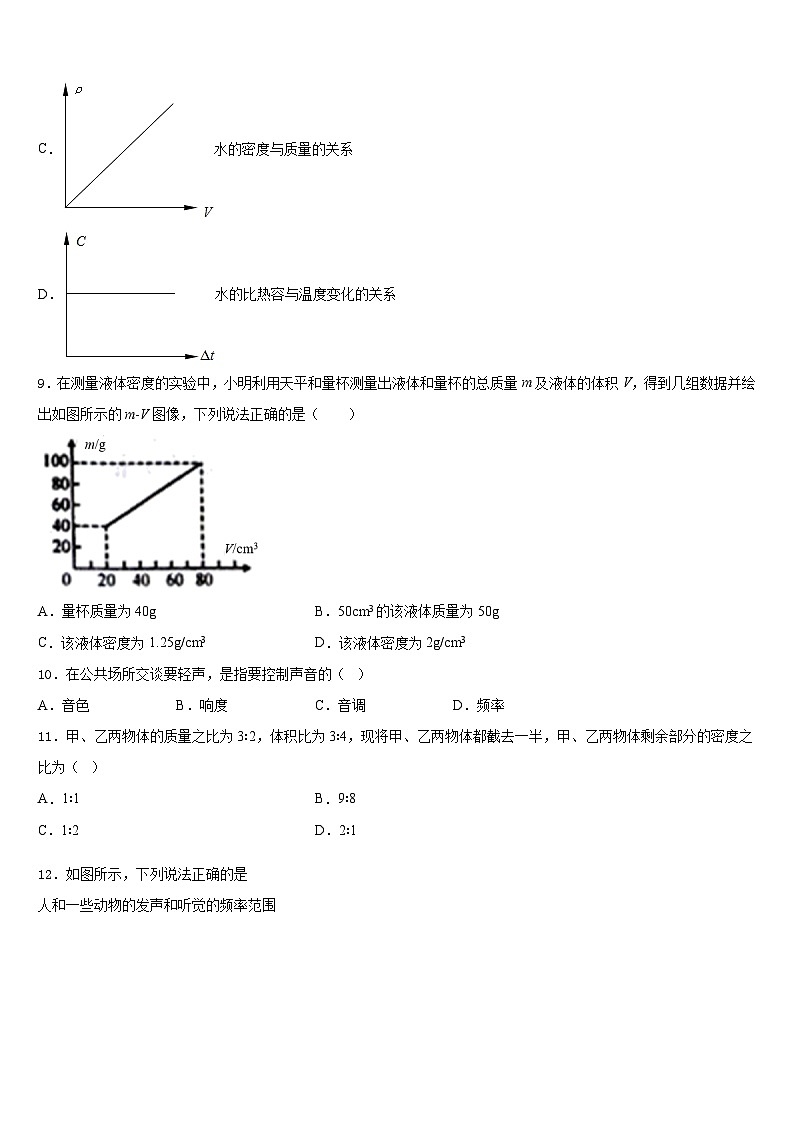 安徽省六安市三校2023-2024学年物理八上期末统考试题含答案03