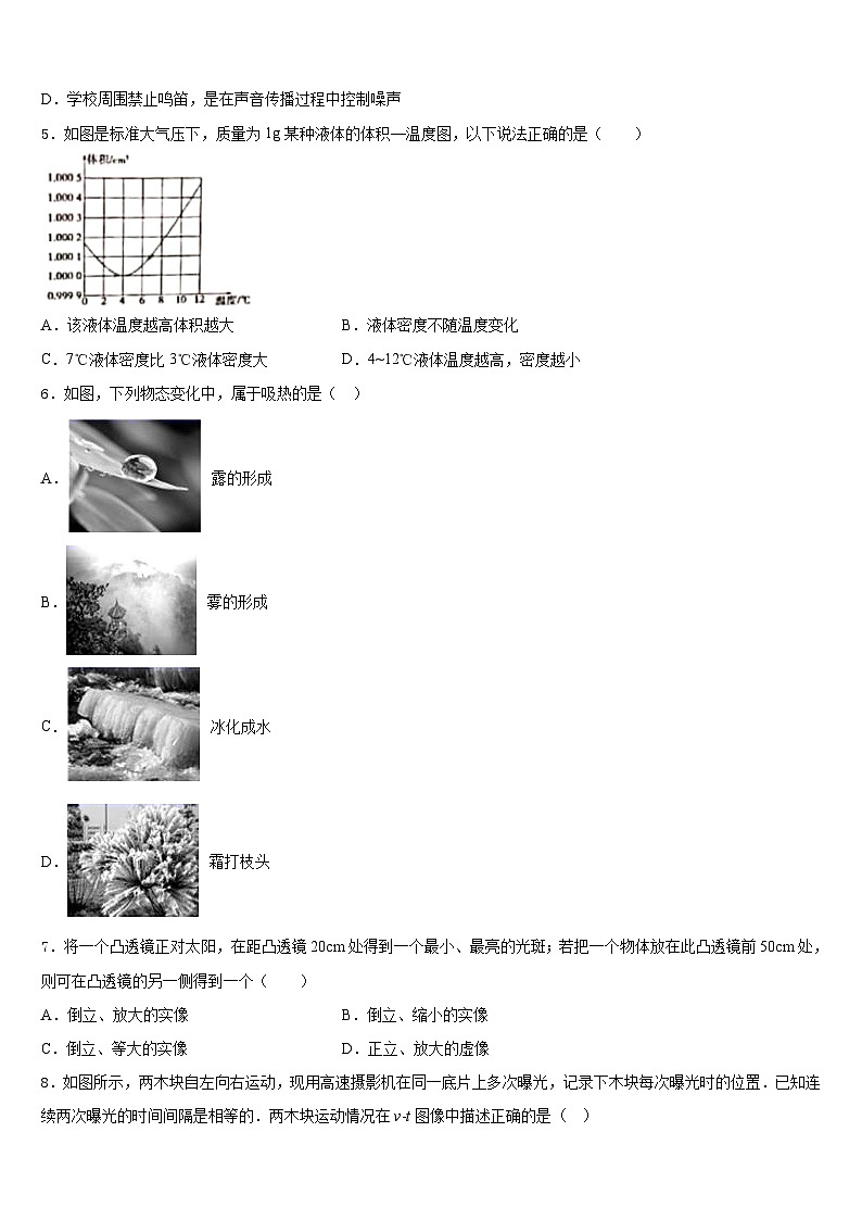 山东省东营垦利区四校联考2023-2024学年物理八上期末复习检测试题含答案第2页