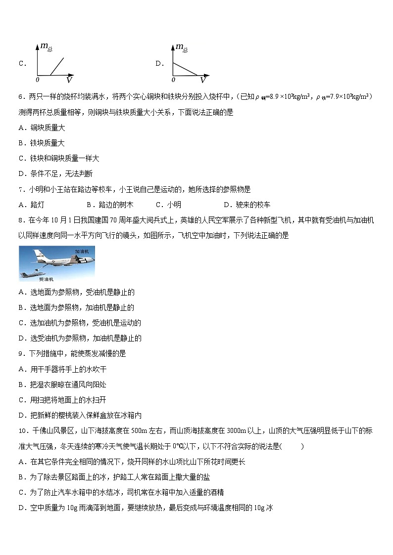 山东省惠民县联考2023-2024学年物理八年级第一学期期末综合测试模拟试题含答案第2页
