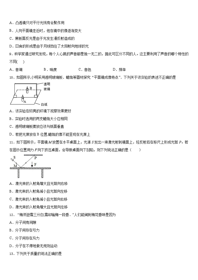 山东省泰安市新泰市2023-2024学年物理八上期末质量跟踪监视试题含答案第3页