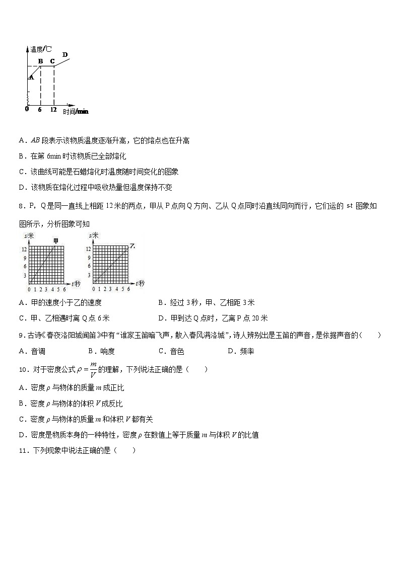 山东省梁山县2023-2024学年八年级物理第一学期期末综合测试模拟试题含答案第3页
