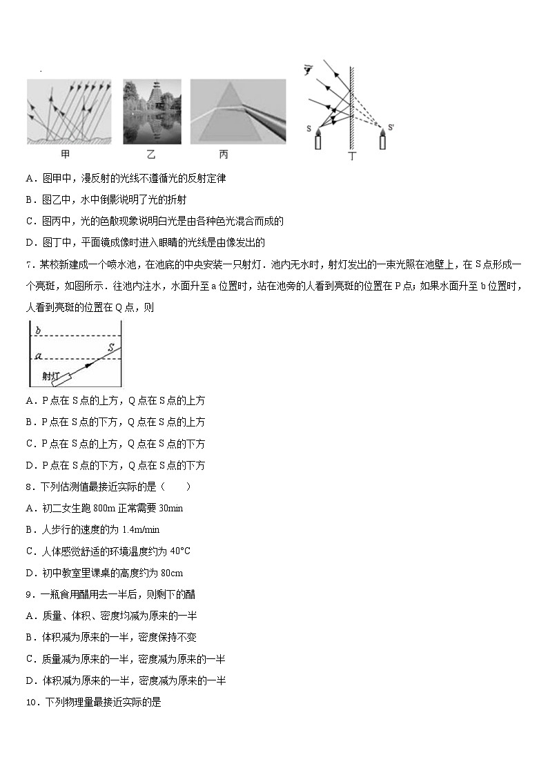 山东省青岛市西海岸新区2023-2024学年物理八年级第一学期期末监测试题含答案第2页