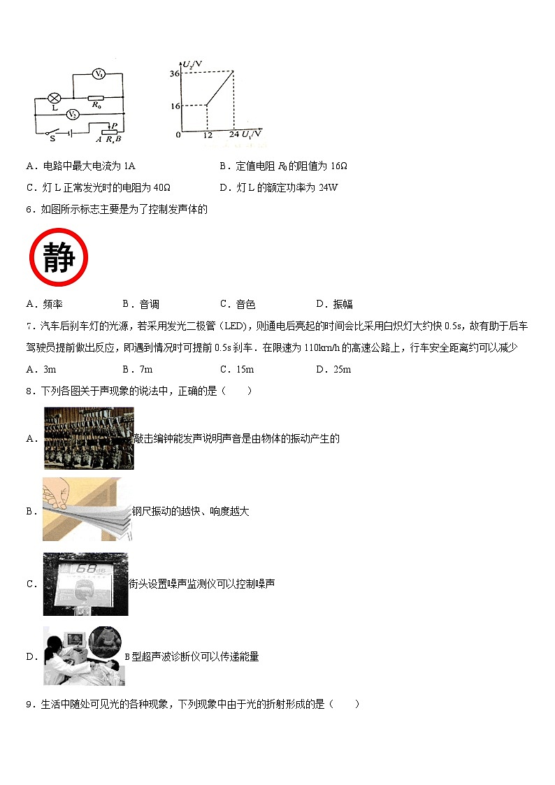 山南市重点中学2023-2024学年八上物理期末学业质量监测模拟试题含答案02