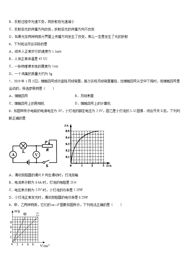 广东惠州市惠阳区2023-2024学年物理八年级第一学期期末学业质量监测模拟试题含答案02