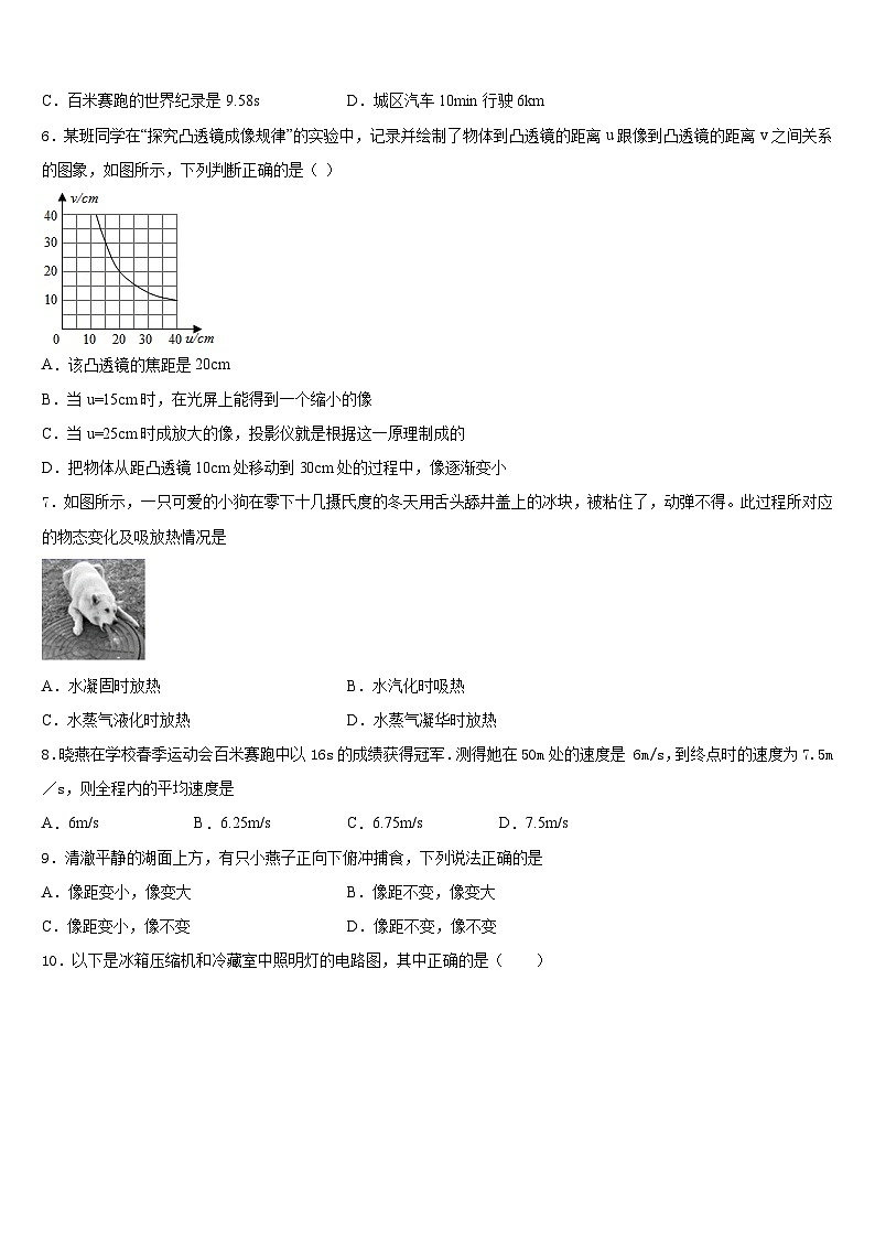平顶山市重点中学2023-2024学年八年级物理第一学期期末质量跟踪监视试题含答案02