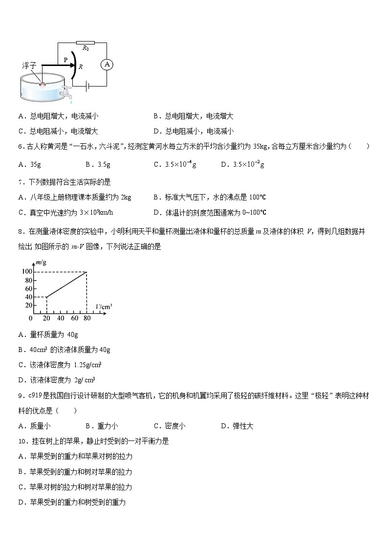 广东省清远市英德市2023-2024学年八年级物理第一学期期末质量检测模拟试题含答案02