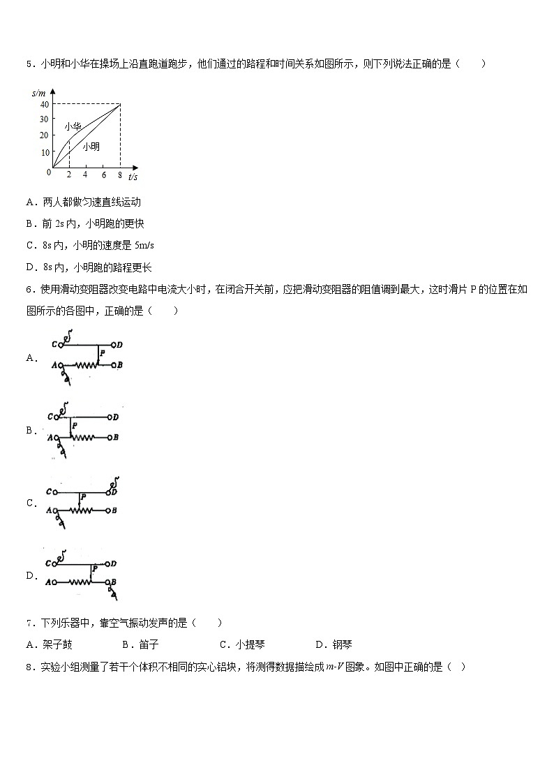 廣東省深圳市龍崗區(qū)大鵬新區(qū)華僑中學(xué)2023-2024學(xué)年八上物理期末質(zhì)量檢測(cè)試題含答案第2頁