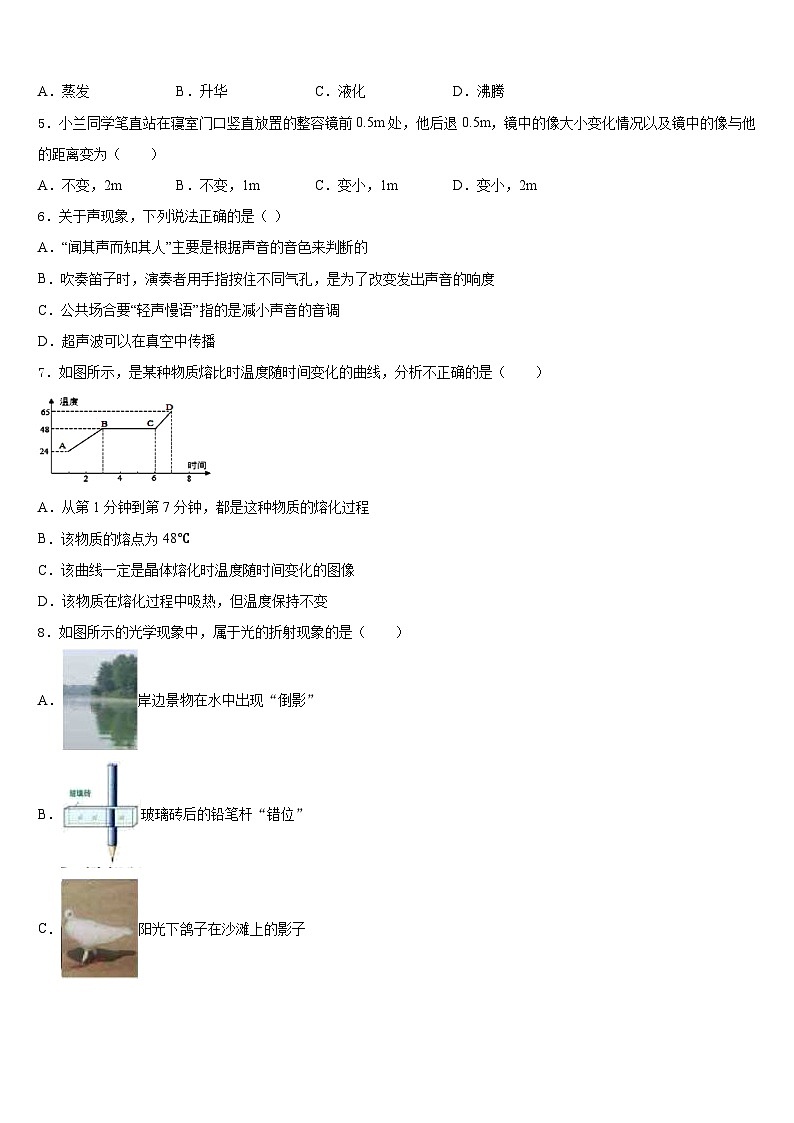 廣東省湛江二中學(xué)2023-2024學(xué)年八上物理期末質(zhì)量跟蹤監(jiān)視試題含答案第2頁