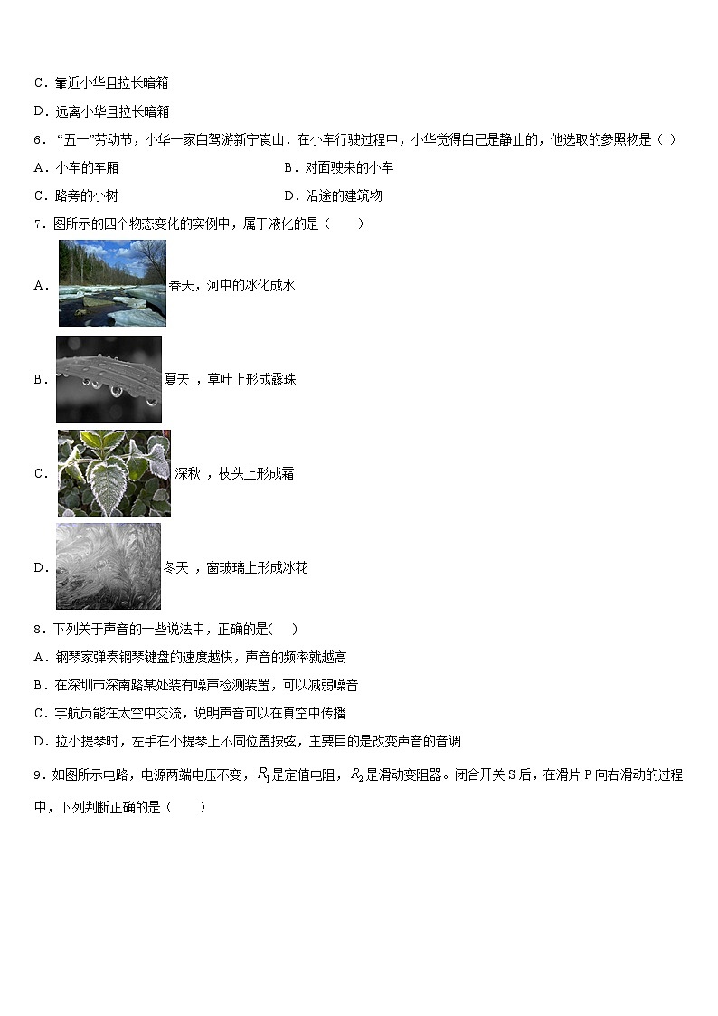 广西桂林市全州县2023-2024学年物理八年级第一学期期末监测试题含答案第2页
