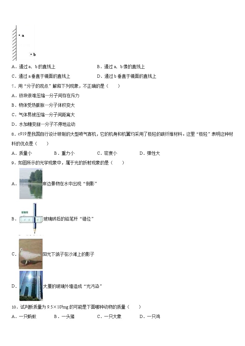 廣西梧州市2023-2024學年八上物理期末質(zhì)量跟蹤監(jiān)視模擬試題含答案第3頁