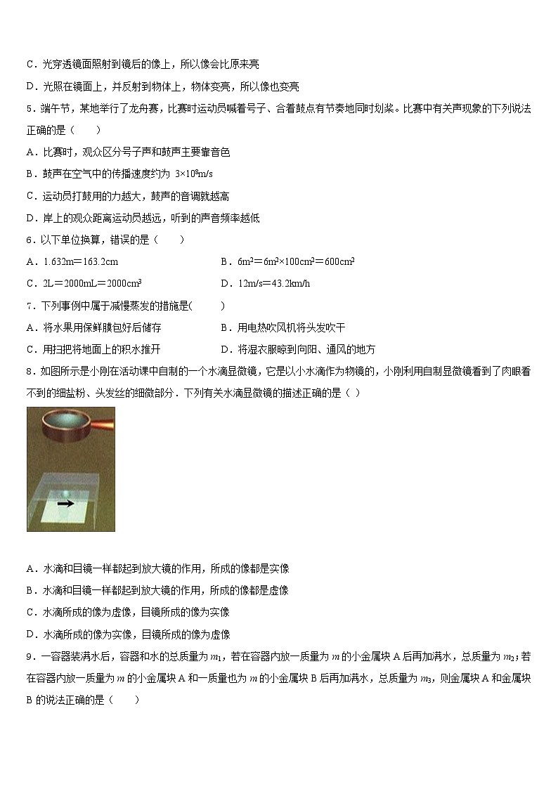 廣西陸川縣2023-2024學(xué)年八年級物理第一學(xué)期期末質(zhì)量跟蹤監(jiān)視試題含答案第2頁