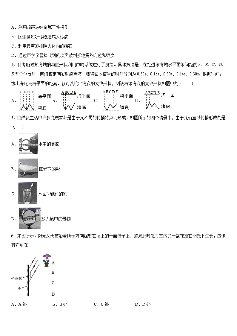 江苏省东台市实验中学2023-2024学年物理八上期末复习检测模拟试题含答案第2页