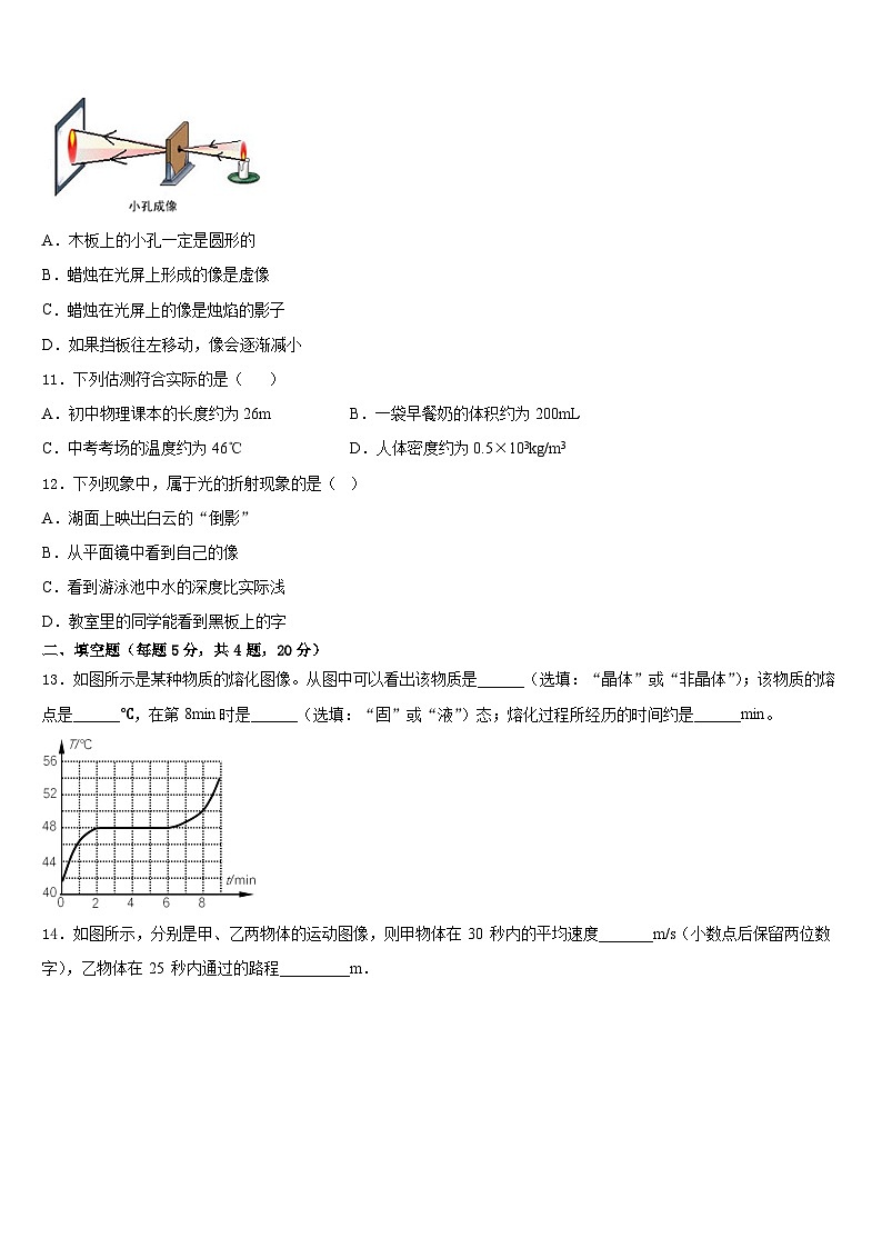 江苏省徐州市区联学校2023-2024学年八年级物理第一学期期末调研试题含答案第3页