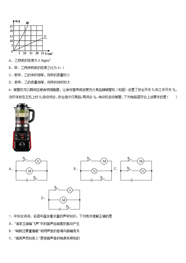 江苏省江阴市夏港中学2023-2024学年八上物理期末质量跟踪监视试题含答案02