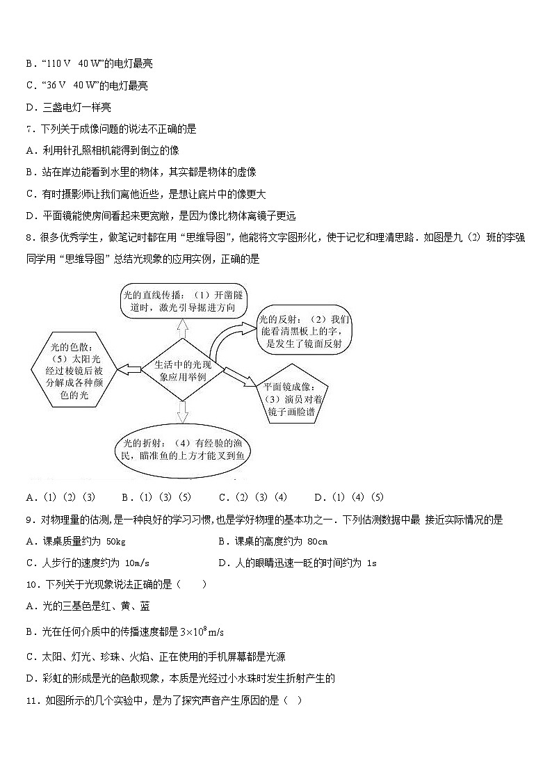 江苏省江阴市要塞片2023-2024学年物理八上期末经典模拟试题含答案02