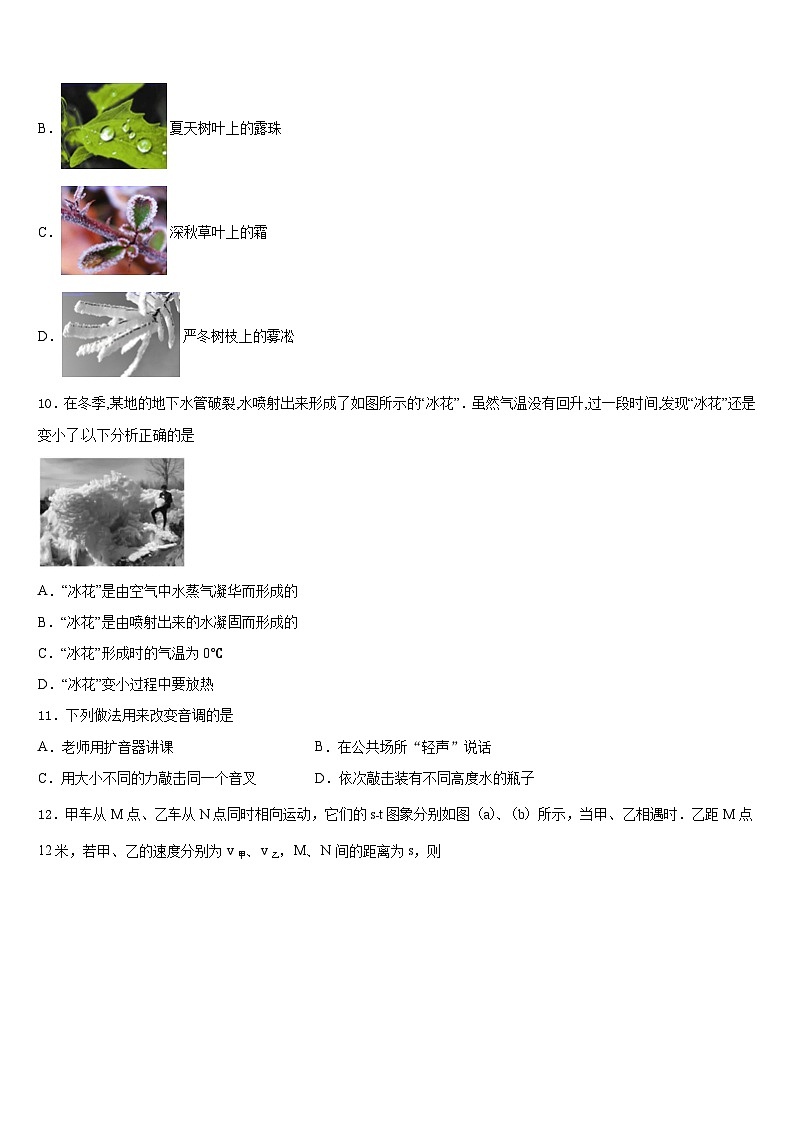 江西省宜春市丰城市2023-2024学年物理八上期末质量跟踪监视模拟试题含答案03