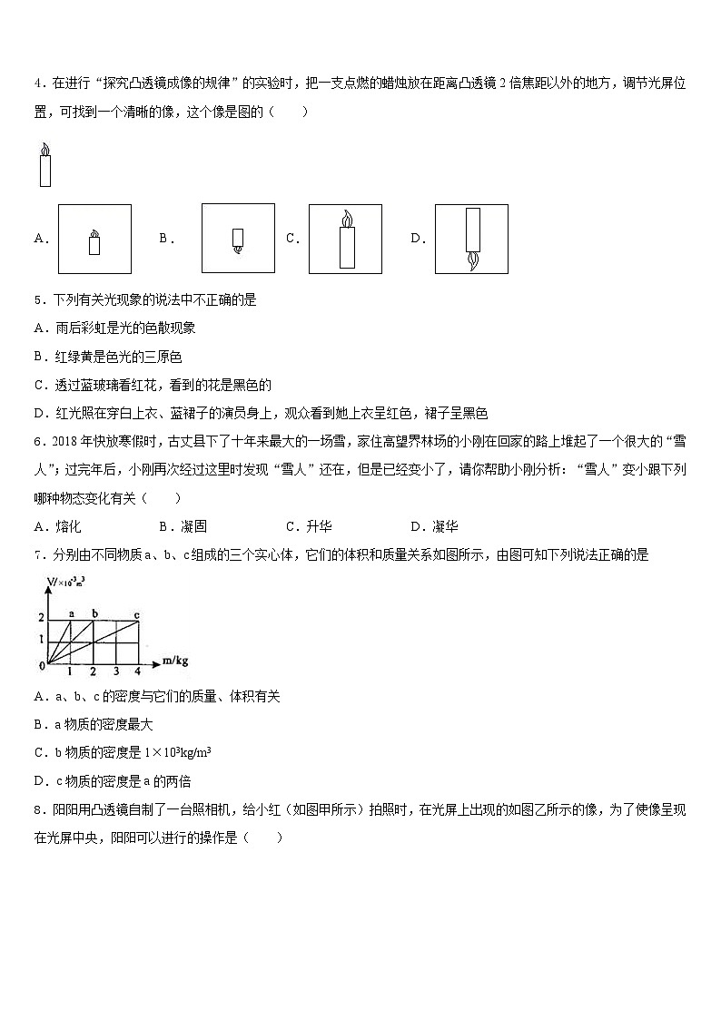 河北省博野县2023-2024学年物理八年级第一学期期末监测模拟试题含答案第2页