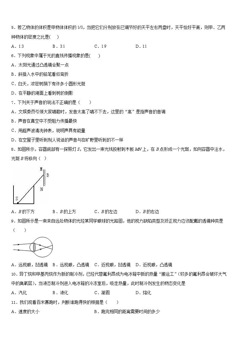 河南省各地(部分地区)2023-2024学年八上物理期末达标检测模拟试题含答案第2页
