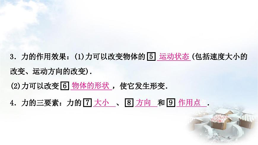中考物理復(fù)習(xí)力學(xué)第8講力運(yùn)動(dòng)和力第1課時(shí)力彈力重力摩擦力教學(xué)課件第3頁