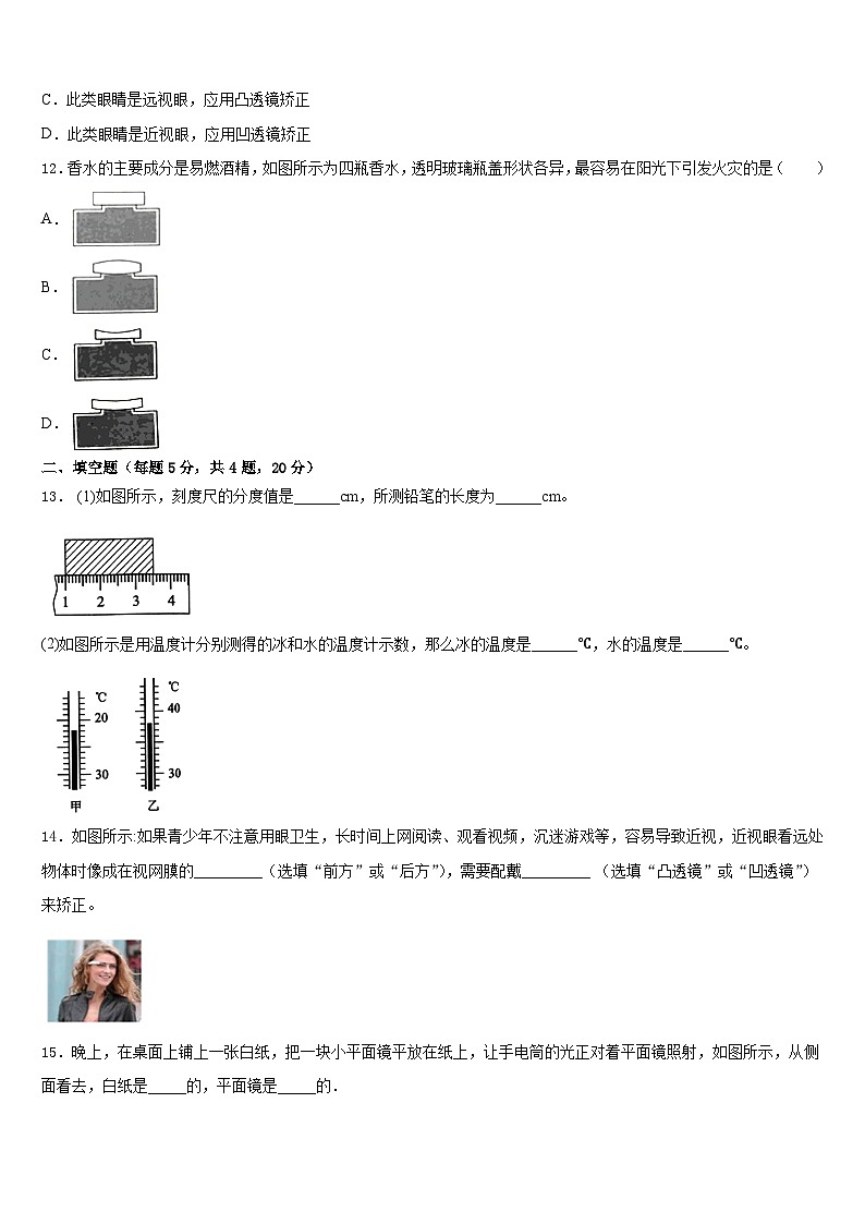 巴彦淖尔市重点中学2023-2024学年物理八年级第一学期期末学业水平测试试题含答案03