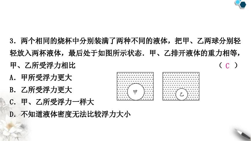 中考物理復(fù)習(xí)力學(xué)第10講浮力第1課時(shí)浮力阿基米德原理課件第4頁(yè)